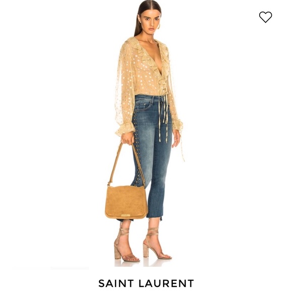 NWT SAINT LAURENT SUEDE BAG SATCHEL - Picture 2 of 14